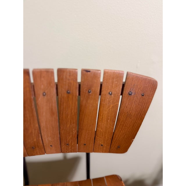 Mid-Century Modern Slatted Wood Bar Stool in the Style of Arthur Umanoff For Sale In Washington DC - Image 6 of 10