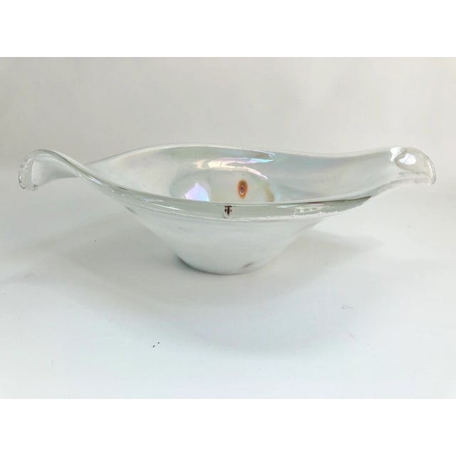 Vintage Murano Style White Tear Shaped Bowl For Sale - Image 9 of 9