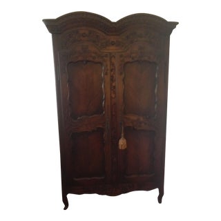 Indonesian Mahogany Armoire For Sale