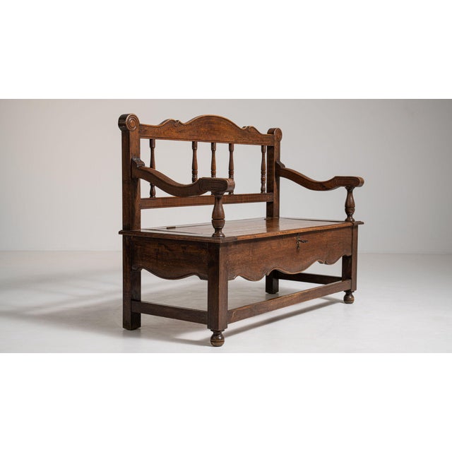 Brown Mid 20th Century France Brown Wood Benches For Sale - Image 8 of 11