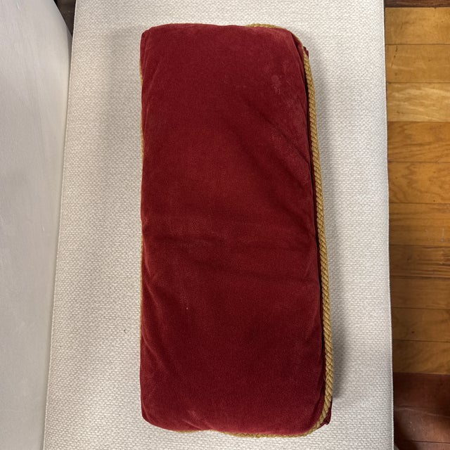 Regency Style Ruby Velvet Lumbar Pillow For Sale - Image 4 of 12