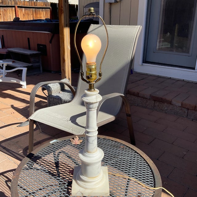 Neoclassical Italian Marble Lamp that dates to the 1920’s. This is a gorgeous lamp with nice quality undamaged marble. I...