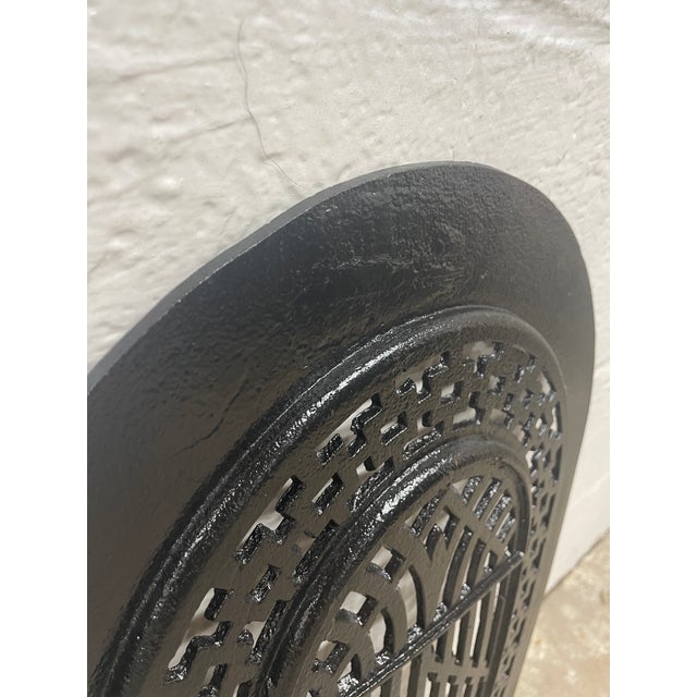 Black Late 19th Century French Quarter Gate Design Cast Iron Fireplace Surround & Summer Cover 21" X 27" For Sale - Image 8 of 8