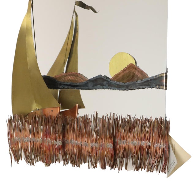 Mid-Century Modern Copper and Brass Boat Mirror by Daniel Dhaeseleer, 1970s For Sale - Image 3 of 18