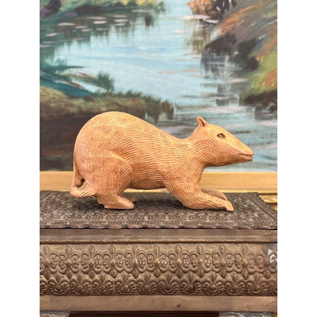Wood 1970s Hand Carved Primitive Rat Figurine For Sale - Image 7 of 9