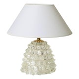 Large Vintage Murano Rostrato Glass and Brass Table Lamp, Italy, 1940s For Sale