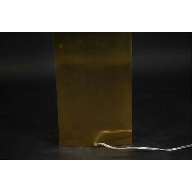 Alabaster Lorin Marsh Design Table Lamp Patinated Brass and Faux Alabaster Linen Shade For Sale - Image 8 of 13