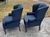 Hickory Chair Furniture Company Blue Damask Mahogany Wingback Chairs, a Pair For Sale - Image 4 of 7
