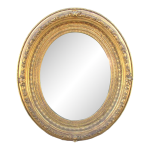 Antique English Oval Giltwood Mirror
