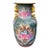 Chinoiserie Pair of Large Vintage Chinoiserie Green & Pink Rose Famille Peonies Porcelain Vases W/Double Ears For Sale - Image 3 of 8