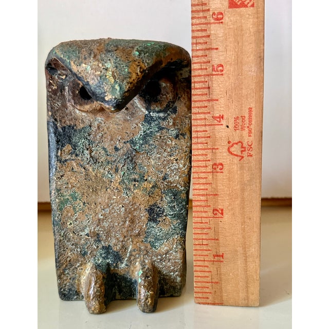 Metal MCM Forged Iron Brutalist Owl Bookends Pair For Sale - Image 7 of 7
