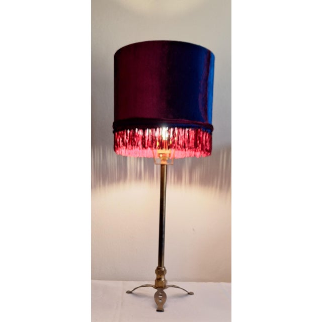1970s Vintage Table Lamp with Brass Base and Shade by Lamplove, 1970s For Sale - Image 5 of 10