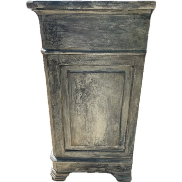 Antique French Louis Philippe Walnut Dresser | Blue-Black Painted Commode | Circa 1920 For Sale - Image 6 of 12