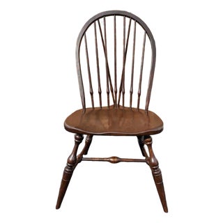 Vintage Windsor Style Hoop BraceBack Oak Side Chair For Sale