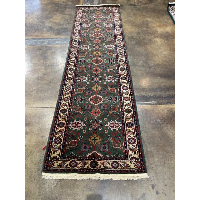 Traditional 1990s Handwoven Persian Design Indian Rug - 2'8" X 9'8" For Sale - Image 3 of 5