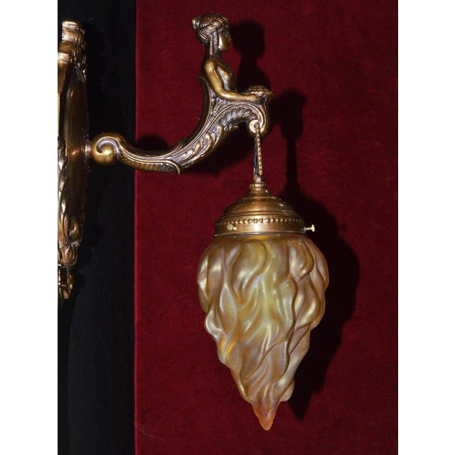 French Empire Bronze Siren Sea Nymph Figural Wall Light Sconce, 1930s For Sale - Image 17 of 18