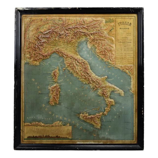 1889 Map of Italy, 1899 For Sale