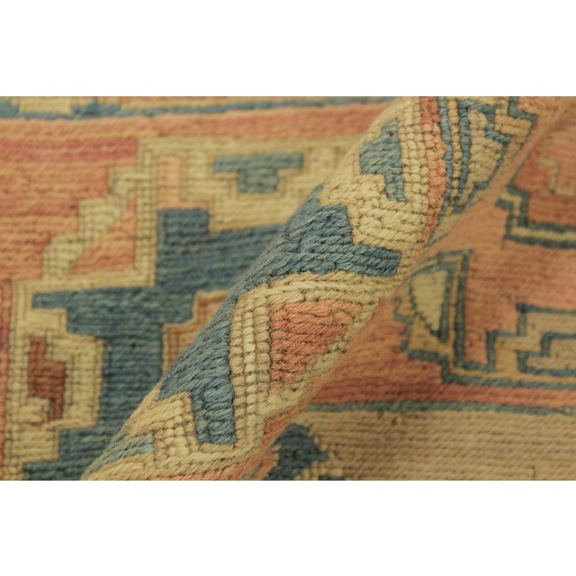 1980s Semi Vintage Soumakh Tan & Orange Rust Wool Rug- 9′11″ × 13′ For Sale In New York - Image 6 of 10