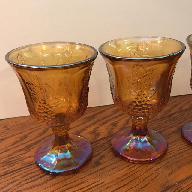 Antique Carnival Glass Pitcher & Glasses Set of 5 Chairish