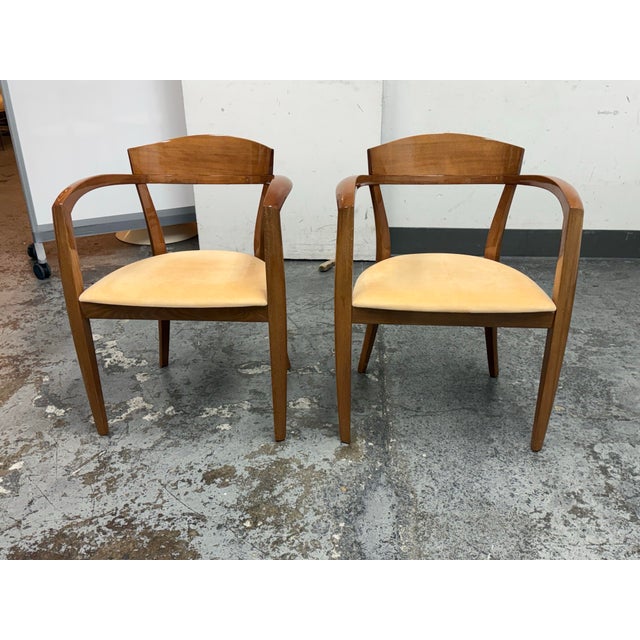Italian Potocco Spa Italian Wood Armchairs, Pair For Sale - Image 3 of 12