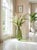Vintage-Inspired Olive Green Textured Glass Bottle Floor Vase For Sale In West Palm - Image 6 of 12
