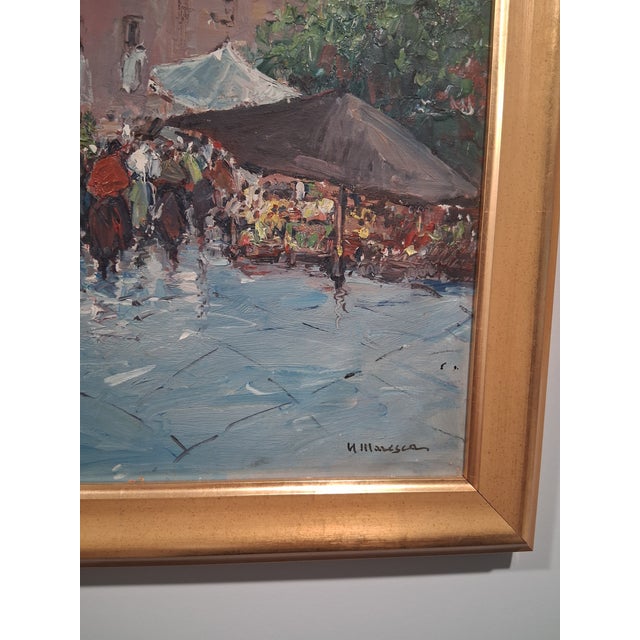 Early 19th CenturySigned Italian Street Scene Oil on Canvas Painting, Framed Wall Art With Gold Frame For Sale - Image 4 of 6