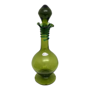 Vintage Blenko Decanter, by Joel Philip Myers, Circa 1968, Olive Green