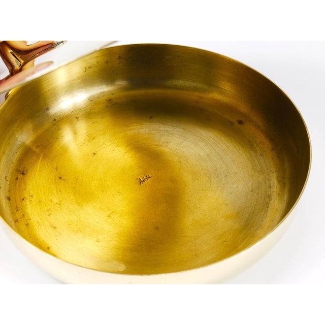 1950s Butler Brass Ashtray with Lid and Handle attributed to Carl Auböck, Vienna, 1950s For Sale - Image 5 of 18