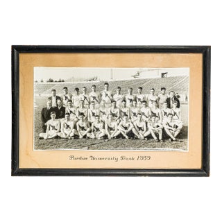 Large Original Antique Photograph Purdue University Framed Track Running Team Sports Photo For Sale