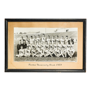 Large Original Antique Photograph Purdue University Framed Track Running Team Sports Photo
