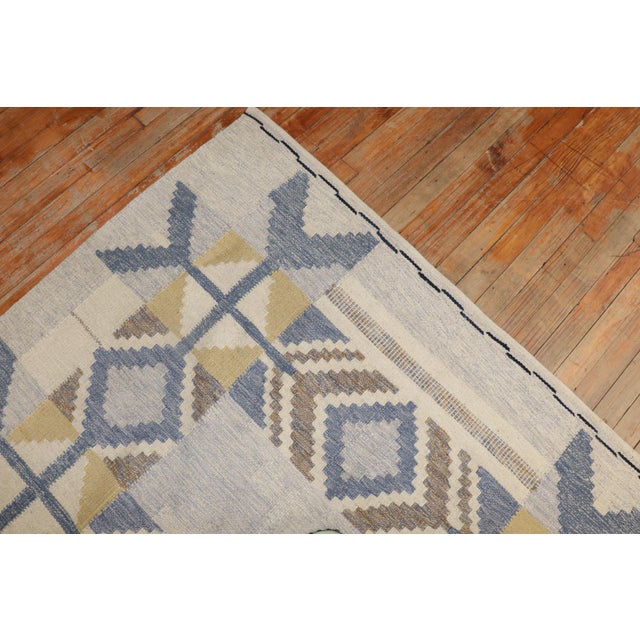 Textile Mid 20th Century Abstract Swedish Kilim - 5'2" x 7'10" For Sale - Image 7 of 9