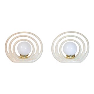 Iridescent Mid Century Table Lamps - a Pair For Sale