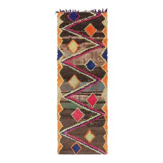 Vintage Moroccan Runner With Polychromatic Geometric Patterns, From Rug & Kilim For Sale