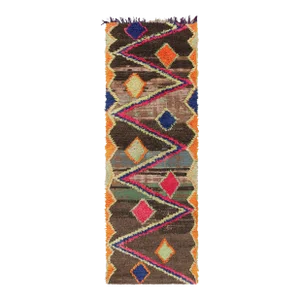 Vintage Moroccan Runner With Polychromatic Geometric Patterns, From Rug & Kilim