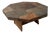 Large Vintage Brutalist Slate Mosaic Coffee Table with Oak Pedestal Base For Sale