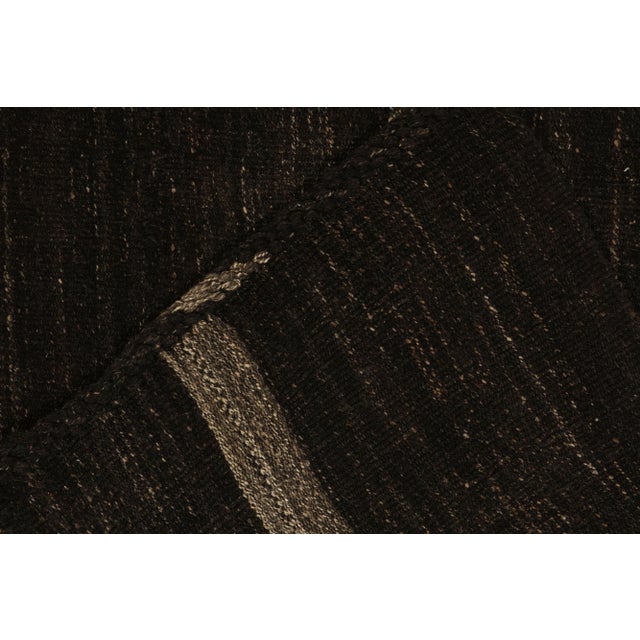 Vintage Kilim Rug in Beige-Brown Panel Style With Stripes For Sale In New York - Image 6 of 7