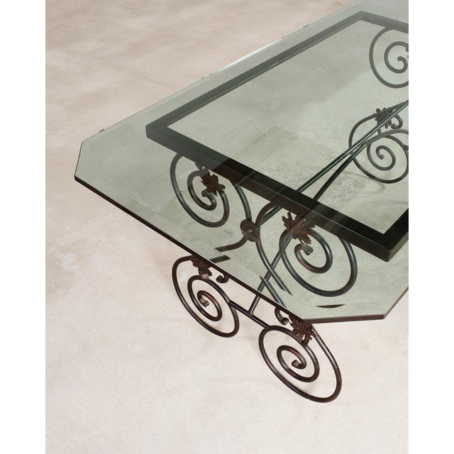 Italian Scrolled Iron Patio Garden Dining Table For Sale In Sacramento - Image 6 of 18