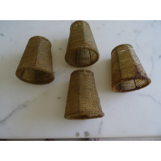 Hollywood Regency Beaded Sconce Shades Set of 4 For Sale - Image 3 of 6