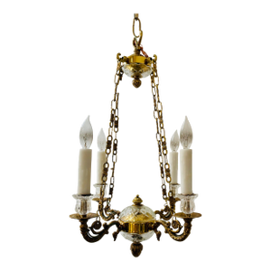 Myran Allan Luxury Lighting Italian French Gold Bronze-Cast Petite Chandelier