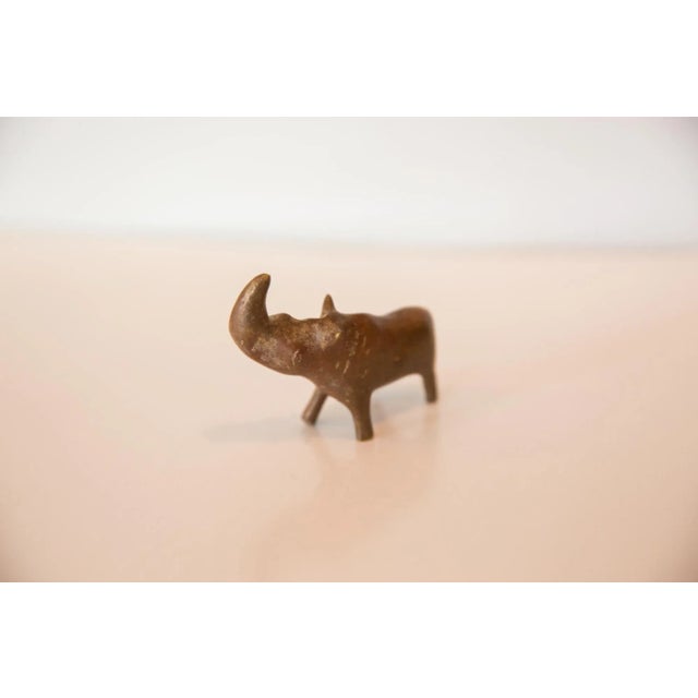 Vintage African Medium Copper Rhino For Sale - Image 4 of 7