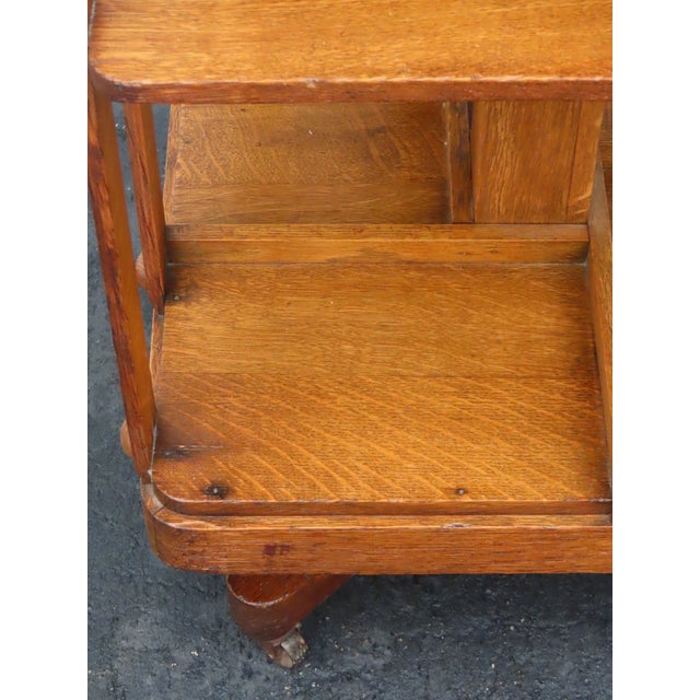 Early 1900s Oak Five Tier Rotating Revolving Bookcase 6894 For Sale - Image 13 of 18