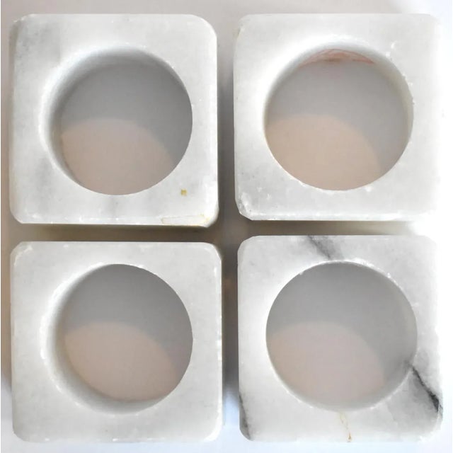 Vintage White Marble Napkin Rings - Set of 4 For Sale - Image 9 of 9