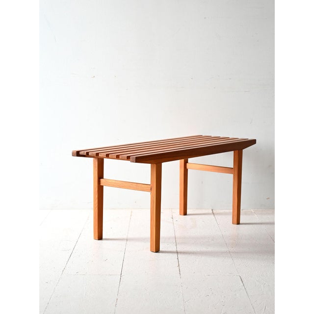 Scandinavian Pine Bench, 1960s For Sale - Image 3 of 9