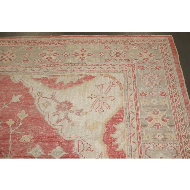 Red Ivory Medallion Oversize Antique Turkish Oushak Carpet - 11'4" x 16'6" For Sale - Image 12 of 16