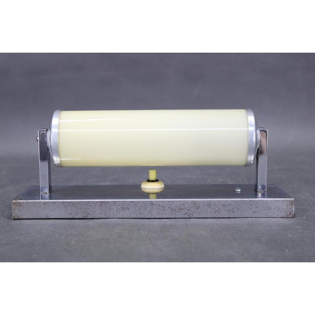 Bauhaus Tubular Chrome Wall Light with Cream Glass Shade from ESČ, Former Czechoslovakia, 1930s For Sale - Image 4 of 11