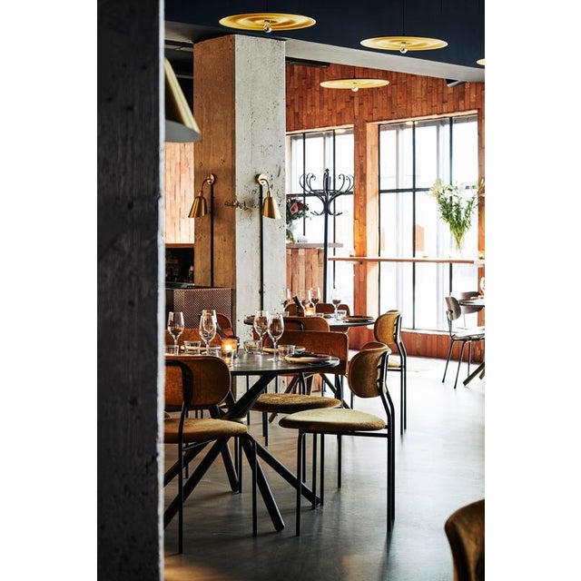 Hector Concrete Top and Dark Oak Legs Dining Table 105 by Eberhart Furniture For Sale - Image 4 of 15