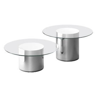 Glass Side Tables by Ramon Úbeda and Otto Canalda for Bd, Set of 2 For Sale