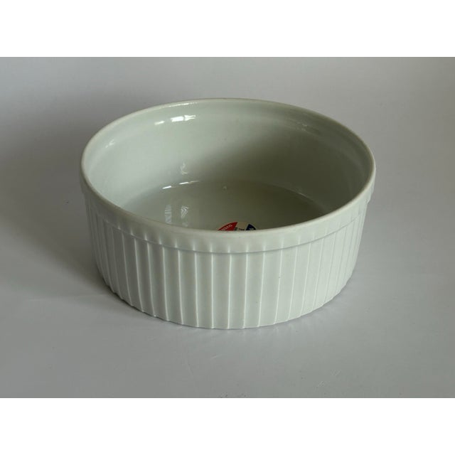 White 1990s Set of 3 French Pillivuyt Deep Pleated Porcelain Soufflé Dishes For Sale - Image 8 of 12
