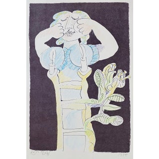 Naftali Bezem, Israeli Surrealist Judaica Abstract Lithograph Naftali Bezem For Sale