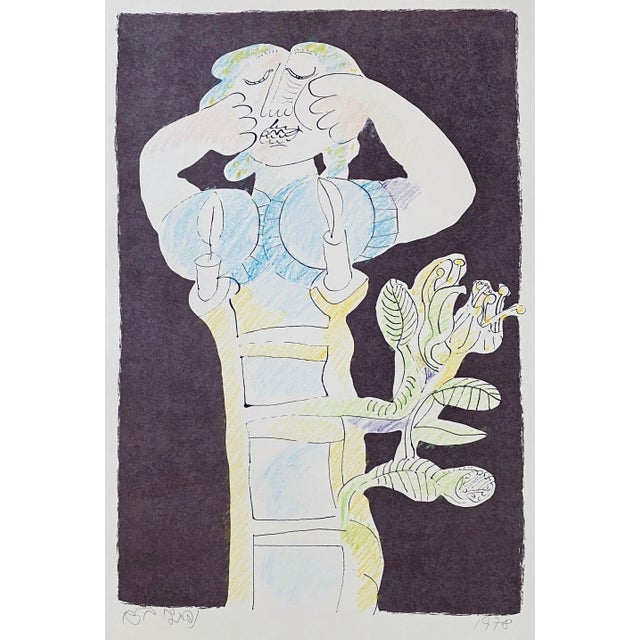 Naftali Bezem, Israeli Surrealist Judaica Abstract Lithograph Naftali Bezem For Sale